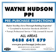 WAYNE HUDSON PPI pre-purchase building inspections, newcastle/hunter va