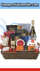 Party bash with basket loaded with food stuffs