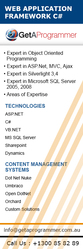 Web application framework c#