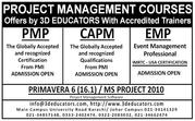 Project Management Courses Offers by 3D Educators